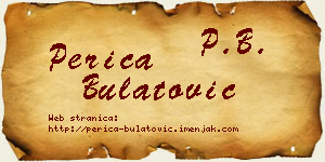 Perica Bulatović vizit kartica